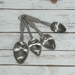 Sleek Silver Measuring Spoon Set
